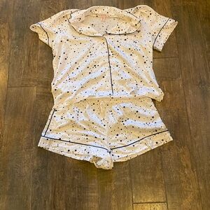 NWOT Victoria Secret Starry White Pajama Set. Size XL.